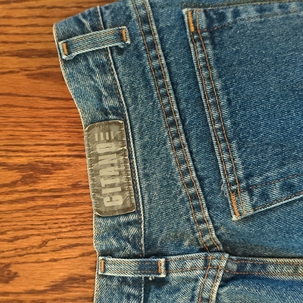 Vtg 80s / 90s Gitano high rise tapered cotton blue denim jeans. W 34" L 32" - Picture 6 of 11
